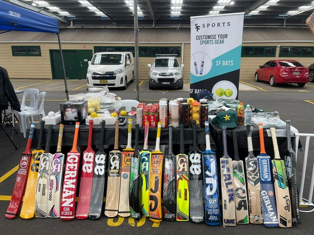 A table with sports equipment on it
Description automatically generated